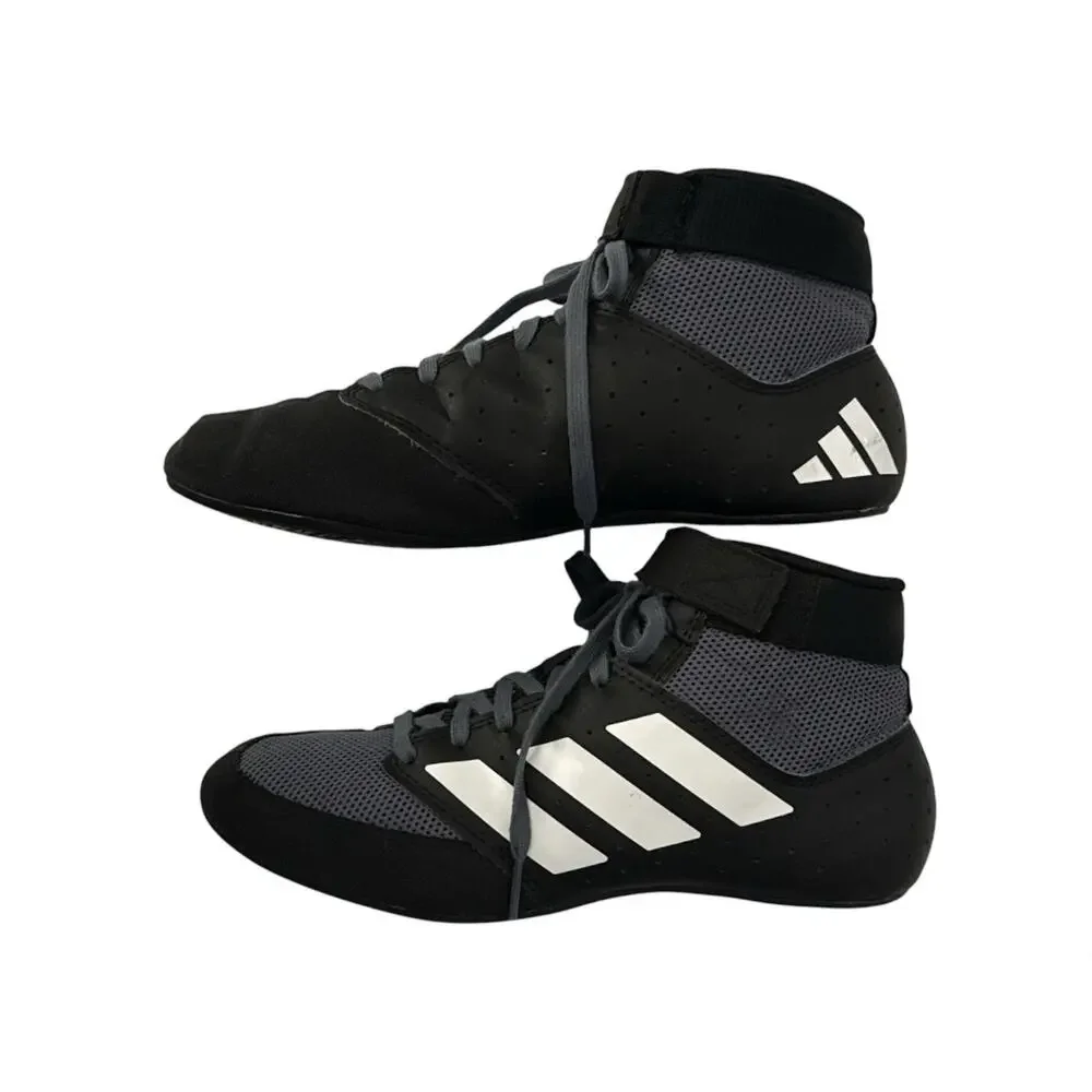 Adidas Mat Hog 2.0 Wrestling Shoes Black Gray White FZ5391 Size 7